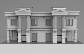 Polyurethane jamb work precast facade model