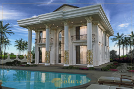 Unforgettable Details on Exterior of Classic Villa, Symbol of Luxury Classic villa exterior is the symbol of luxury and elegance Carefully designed reliefs in every detail, columns and windows add a unique charm to the 