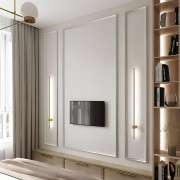 TV wall decoration Decoration and TV back decoration Decor ideas behind the slats application for the TV unit