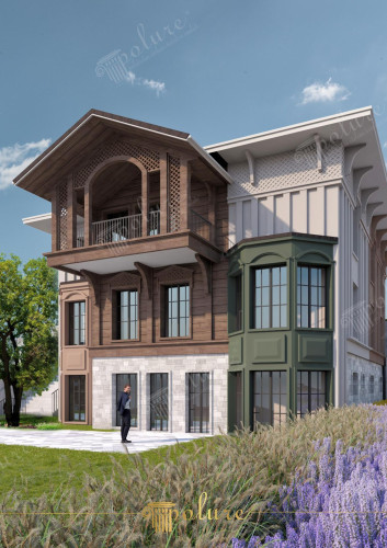 Villa Rustic Exterior Design Aesthetic and Stylish Villa Facade Decoration Villa Rustic Exterior Design is an important element that adds elegance and uniqueness to your villa. You can design your villa in an eye-catching way with the iconic hotel facade decoration. facade projects highlight your villa unobtrusively and offer a comfortable living space With the rustic exterior design of the villa, you can reflect the character of your home and create an unforgettable atmosphere while hosting your guests. Create the villa of your dreams and complete your life with luxury and elegance with Villa rustic exterior design