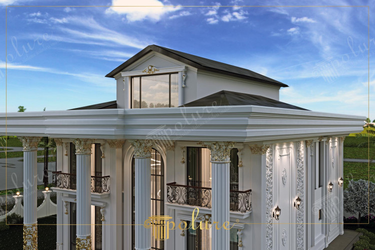 Designul exterior al vilei clasice, punctul de întâlnire al eleganței și prestigiului O explicație de 50 de cuvinte despre acest titlu Designurile exterioare ale vilelor clasice sunt o combinație magnifică de eleganță și prestigiu.Aceste modele sunt îmbogățite cu decorațiuni detaliate, reliefuri și elemente arhitecturale elegante.În timp ce ferestrele mari aduc priveliști fascinante în interior, acoperiri estetice și culoarea potrivită. alegerile adaugă un aspect sofisticat vilei.Design clasic de exterior al vilei Omește prin eleganța sa, adăugând în același timp valoare și lux spațiilor de locuit.