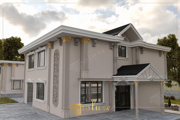 Classic Exterior Decorations Decorations are an indispensable element of architectural aesthetics in classical exterior designs The decorations used on the facades can consist of reliefs, rosettes, column capitals, friezes, arches and various geometric patterns. These ornaments add richness, detail and visual appeal to the structure.