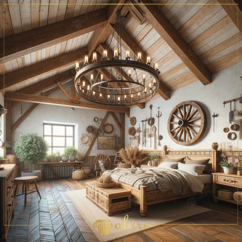 Transformare într-o casă caldă cu grinzi și bușteni din poliuretan cu farmec rustic Decorul rustic este arta de a crea o atmosferă liniștită și primitoare în locuințe, aducând căldura materialelor naturale și estetica abilit�