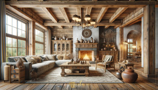 Rustic Decoration Elegance with Wood Art Polyurethane Beams and Log Rafters The naturalness and warmth of rustic decoration is a timeless style that transforms homes into a peaceful haven. Capturing this rustic atmosphere by u