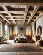 Wrap Your Home with a Warm Embrace Classic Rustic Bedroom Decoration with Polyurethane Beams and Rafters Today, for those looking for warmth and authenticity in home decoration, the classic rustic style is a preferred style, especially in bedrooms. The be