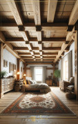 Rustic Bedroom Decoration with a Craftsman Touch with Warm and Cozy Polyurethane Beams Rustic style in bedroom decoration is considered a symbol of naturalness and comfort. The bedroom in the image shows how it successfully reflects a ru