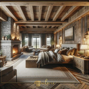 Combining Rustic Value with Modern Comfort Bedroom Design with Polyurethane Beams