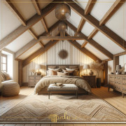 Wooden Frame Elegance Modern Rustic Bedroom Design The warmth of rustic design takes on a new dimension with richly textured wooden beams and polyurethane details in this modern bedroom concept. Expose
