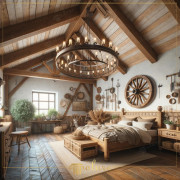 Rustic Charm Transformation into a Warm Home with Polyurethane Beams and Logs Rustic decoration is the art of creating a peaceful and inviting atmosphere in homes by bringing the warmth of natural materials and the aesthetics of