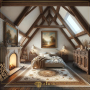 Rustic Bedroom Enriched with Polyurethane Beams, Where Traces of the Past Meet with Modern Comfort
