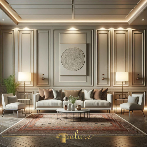 Decorare șină de perete și tavan pentru camera de zi modernă și confortabilă cu accente clasice Camerele de zi, care sunt inima spațiilor de locuit moderne, pot fi proiectate perfect pentru a îmbina confortul și estetica Livingul din imagine dezvăluie modul în care un decor simplu poate fi transformat într-unul bogat și sofisticat cu ajutorul lamelelor de perete și tavan. Decorat cu o paletă de culori neutre și lamele atrăgătoare, acest spațiu se încadrează în ritmul vieții moderne camera de zi adaugă caracter și bogăție camerei Aceste șipci oferă o integritate sofisticată designului general al spațiului, în timp ce evidențiază frumusețile arhitecturale ale interiorului armonie perfectă a elementelor și bogăție de texturi Paleta de culori neutre folosită în sufragerie din imagine permite ca lumina naturală să fie reflectată în cel mai bun mod și face ca spațiul să fie spațios și liniștit Tonurile de lemn și mobilierul elegant completează acest mediu liniștit, creând o atmosferă plăcută și primitoare. Iluminarea și o selecție atentă de accesorii. Alegerile de iluminare ale camerei reflectă un stil simplu și elegant luminoase și primitoare, în timp ce obiectele și plantele decorative adaugă o notă personală spațiului de locuit. Rezultat: un living dotat cu simplitate și eleganță. Scaunele din această imagine arată perfect cât de simplu decor poate fi impresionat și confortabil cu utilizarea de muluri de perete și tavan Vă puteți inspira din aceste idei de design atunci când vă proiectați propriul living și utilizați muluri de perete și tavan pentru a adăuga eleganță simplă spațiului dvs.