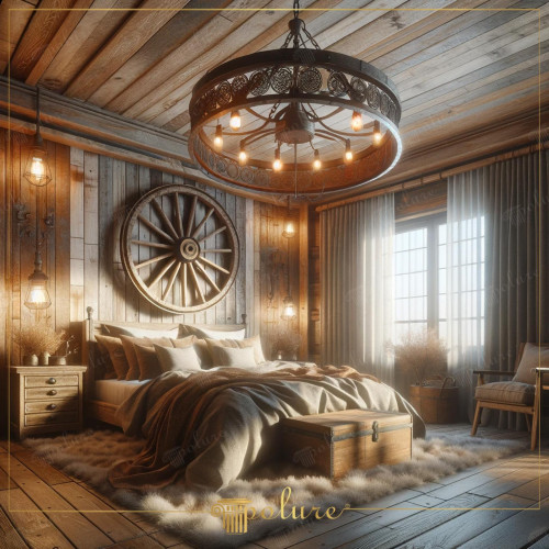 Bedroom Decoration Enriched with Rustic Dream Wooden Beams The room in the image displays an elegant and inviting interpretation of rustic design. Heavy wooden beams and richly textured wooden walls form the characteristic features of the space. The large and inviting bed in the middle of the room provides a feeling of comfort and warmth. Decorative wooden panels on the walls and rural-themed accessories complete the rustic aesthetic. Bed The general atmosphere of the room creates a feeling of peaceful and tranquil shelter with the combination of natural materials and artisanal craftsmanship. It offers inspiring ideas on how to design a bedroom using wooden beams and rustic decorative elements. By taking advantage of the polyurethane material's ability to imitate the wood texture, we bring the warmth and naturalness that real wood can bring to homes in design. Practical suggestions are given on creating a rustic paradise with handmade accessory selections and the use of natural fabrics.