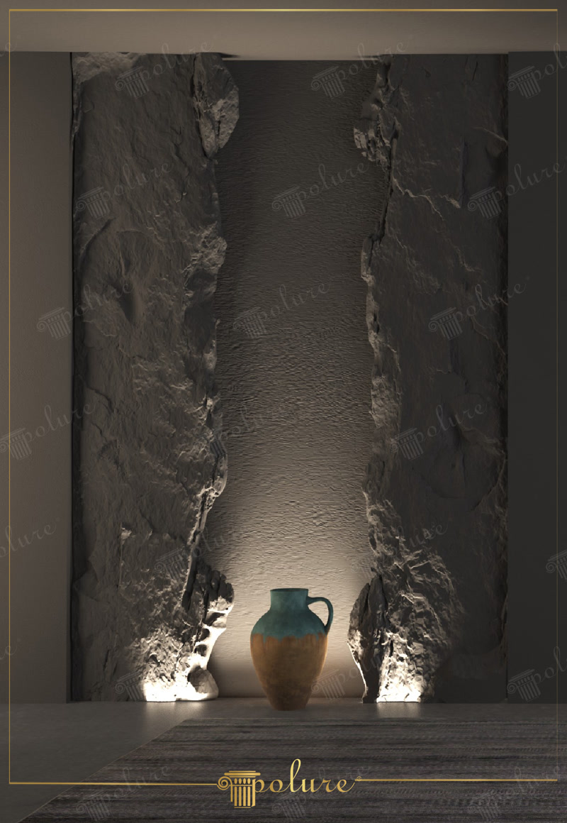 Rock Panel Iluminare cu lumină ascunsă cu LED Rock Rock Panou din poliuretan Rock Panel Led Hidden Light Iluminat Estetica in decor cu panouri din poliuretan Rock Look Iluminatul, care este unul dintre elementele indispensabile