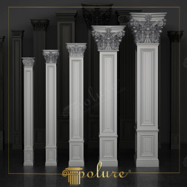 Plaster column architecture Corinthian Head Panel Column