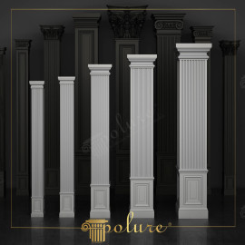 Polyurethane Plaster Columns Dor Plaster Headings Fluted Column Models