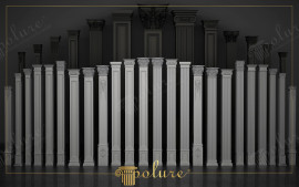 20 cm Polyurethane Plaster Columns Ionic Doric Corinthian Plaster Capitals Grooved and Panel Column Models